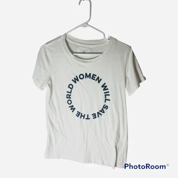 Sol Angeles Women Will Save the World White T Shirt NWOT - Picture 2 of 5